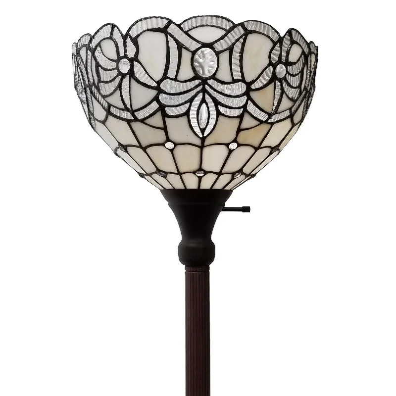 Industrial Style Floor Lamp with Exposed Bulbs for Loft ApartmentsIndustrial Style Floor Lamp with Exposed Bulbs for Loft ApartmentsTiffany Style White Torchiere Floor Lamp 72" Tall AM284FL12B Amora Lighting