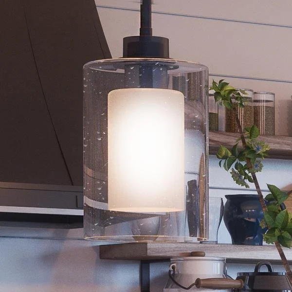 Metal Ceiling Lights in Brass, Copper, Stainless Steel, and IronMetal Ceiling Lights in Brass, Copper, Stainless Steel, and IronUHP2261 Contemporary Pendant Light, 10"H x 5.875"W, Charcoal Finish, Memphis Collection
