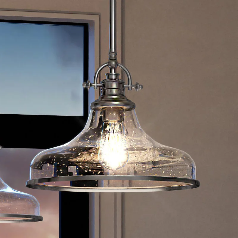 Mid - Century Modern Ceiling Lights with Simple, Sleek LinesMid - Century Modern Ceiling Lights with Simple, Sleek LinesUQL3665 Traditional Pendant 10.75''H x 13.5''W, Brushed Nickel Finish, Pasadena Collection