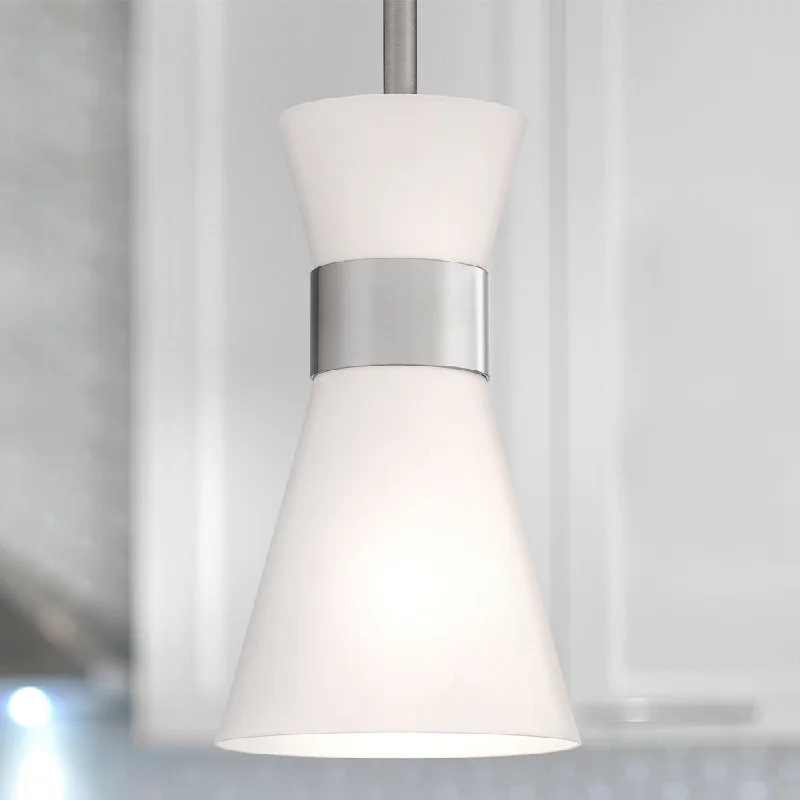 Mid - Century Modern Ceiling Lights with Simple, Sleek LinesMid - Century Modern Ceiling Lights with Simple, Sleek LinesUQL4751 Modern Indoor Pendant, 9.25''H x 5.25''W x 5.25''D, Brushed Nickel Finish, Bremen Collection Mid - Century Modern Ceiling Lights with Simple, Sleek LinesMid - Century Modern Ceiling Lights with Simple, Sleek LinesUQL4751 Modern Indoor Pendant, 9.25''H x 5.25''W x 5.25''D, Brushed Nickel Finish, Bremen Collection