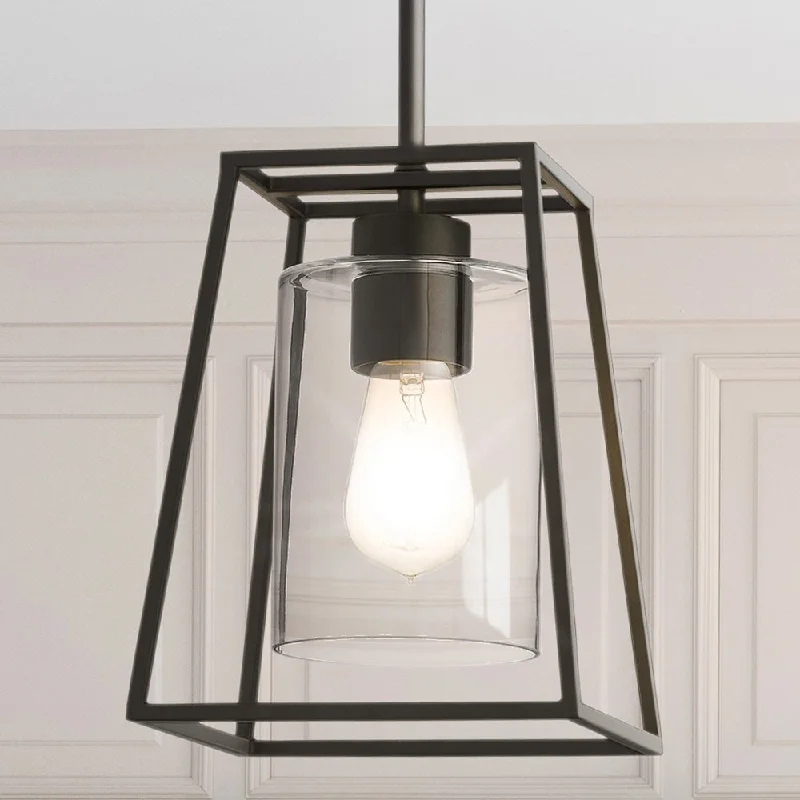 African - Inspired Ceiling Lights with Tribal Patterns and Natural MaterialsAfrican - Inspired Ceiling Lights with Tribal Patterns and Natural MaterialsUQL4997 Transitional Indoor Pendant, 24.00''H x 8.00''W x 8.00''D, Matte Black Finish, Keswick Collection