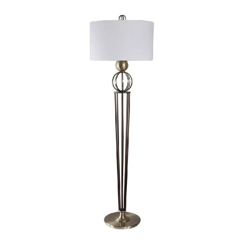 Industrial Style Floor Lamp with Exposed Bulbs for Loft ApartmentsIndustrial Style Floor Lamp with Exposed Bulbs for Loft ApartmentsUttermost Elisia Antique Brass Open-Profile Floor Lamp