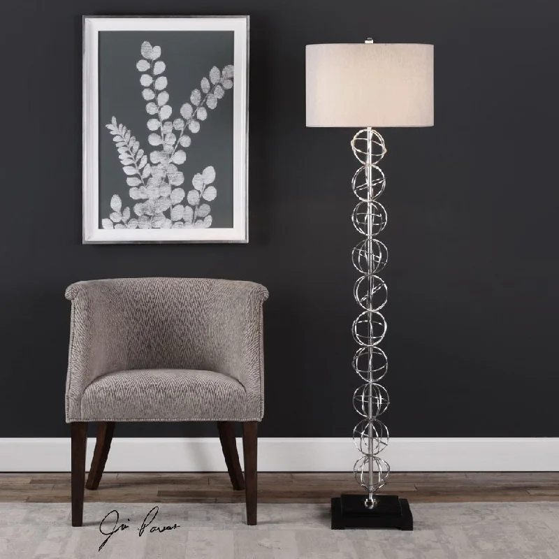 Metal Floor Lamp with a Matte Black Finish for a Sleek LookMetal Floor Lamp with a Matte Black Finish for a Sleek LookUttermost Italo Stacked Sphere Floor Lamp