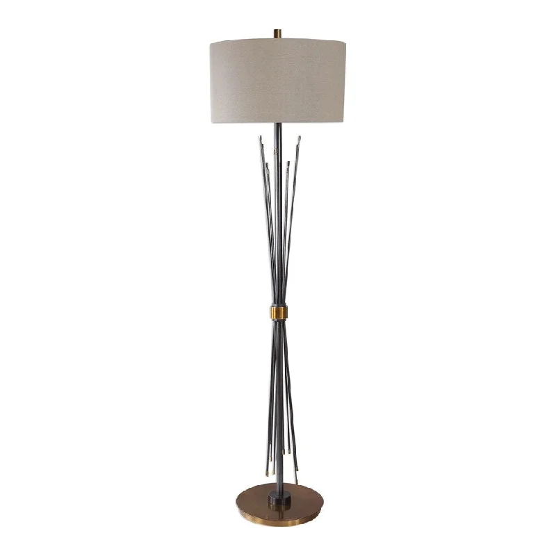 Adjustable Height Floor Lamp for Versatile Lighting NeedsAdjustable Height Floor Lamp for Versatile Lighting NeedsUttermost Poloma Black Steel Rods Floor Lamp