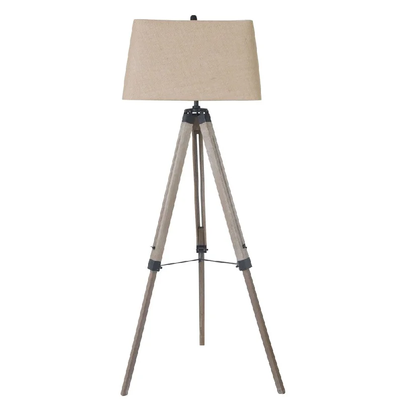 Glass Floor Lamp with Frosted Shades for Soft Diffused LightGlass Floor Lamp with Frosted Shades for Soft Diffused LightWood 59" Tripod Floor Lamp, Brown