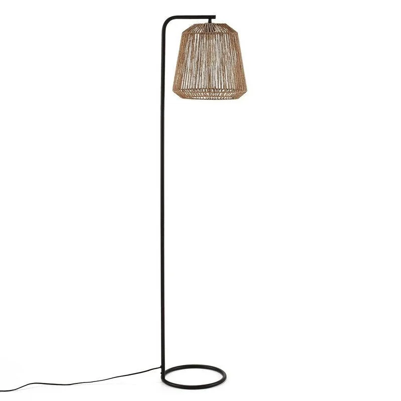 Rustic Farmhouse Style Floor Lamp for Cozy BedroomsRustic Farmhouse Style Floor Lamp for Cozy BedroomsYaku Metal and Hemp Floor Lamp - Natural