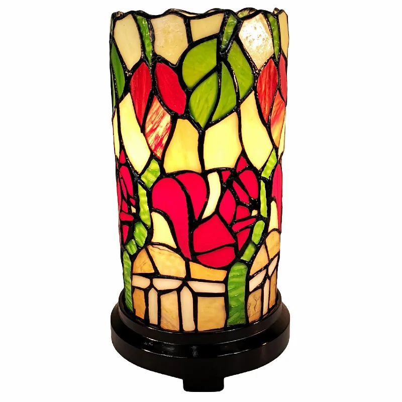 ceramic table lamps with hand painted designs for an artistic touchceramic table lamps with hand painted designs for an artistic touch11" Tiffany Style Red Floral Accent Table Lamp By Homeroots