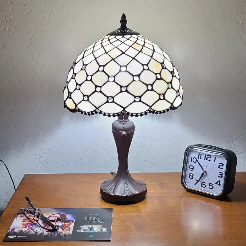rustic farmhouse table lamps for cozy kitchensrustic farmhouse table lamps for cozy kitchens19" Tiffany Style Jeweled Glass Shade Table Lamp By Homeroots