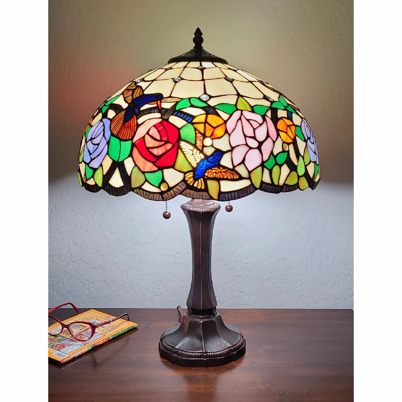 industrial style table lamps with exposed bulbs for loft apartmentsindustrial style table lamps with exposed bulbs for loft apartments23" Stained Glass Two Light Hummingbird Accent Table Lamp By Homeroots