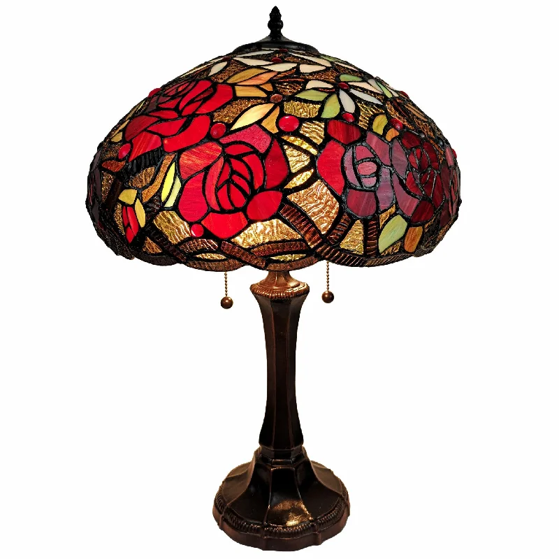 coastal style table lamps with nautical elements for beach housescoastal style table lamps with nautical elements for beach houses24" Stained Glass Two Light Jeweled Roses Accent Table Lamp By Homeroots