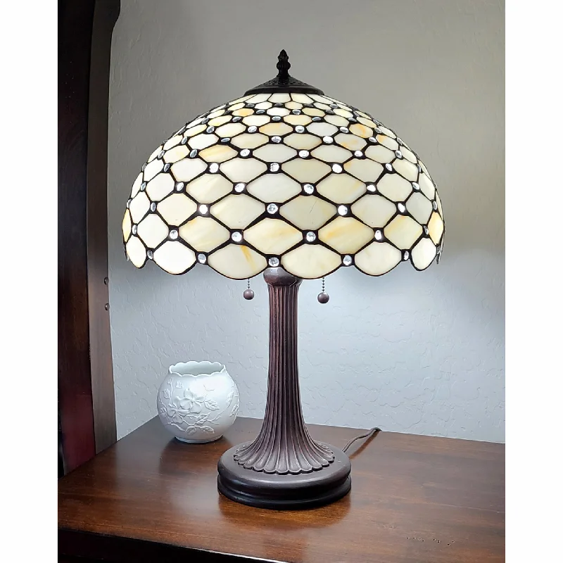 modern minimalist table lamps for contemporary living roomsmodern minimalist table lamps for contemporary living rooms24" Stained Glass Two Light Jeweled Vintage Accent Table Lamp By Homeroots