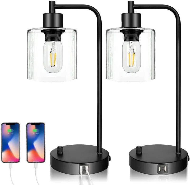 fabric table lamps with a linen shade for a relaxed and breathable lookfabric table lamps with a linen shade for a relaxed and breathable look2x Pack Dimmable Industrial Table Lamp with 2 USB Port