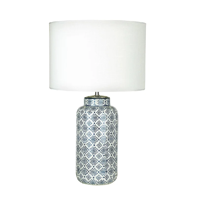 fabric table lamps with a linen shade for a relaxed and breathable lookfabric table lamps with a linen shade for a relaxed and breathable lookAfra Blue and White Ceramic Traditional Table Lamp
