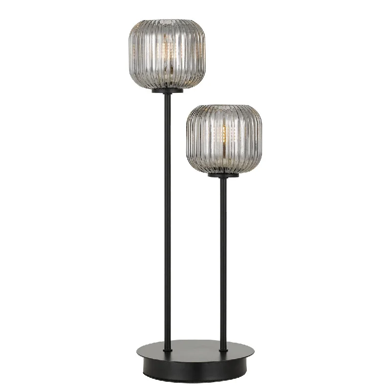 crystal table lamps with dazzling prisms for a glamorous effectcrystal table lamps with dazzling prisms for a glamorous effectBobo 2 Light Black with Smoke Glass Table Lamp