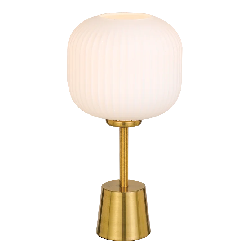 rustic farmhouse table lamps for cozy kitchensrustic farmhouse table lamps for cozy kitchensBobo 1 Light Gold with Opal Glass Table Lamp