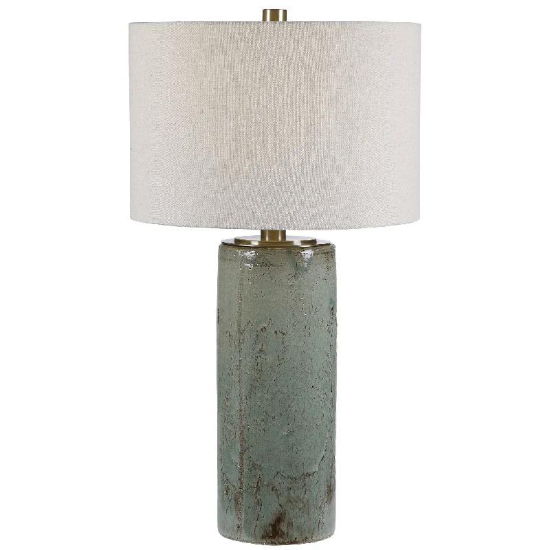 rustic farmhouse table lamps for cozy kitchensrustic farmhouse table lamps for cozy kitchensCALLAIS CRACKLED AQUA TABLE LAMP