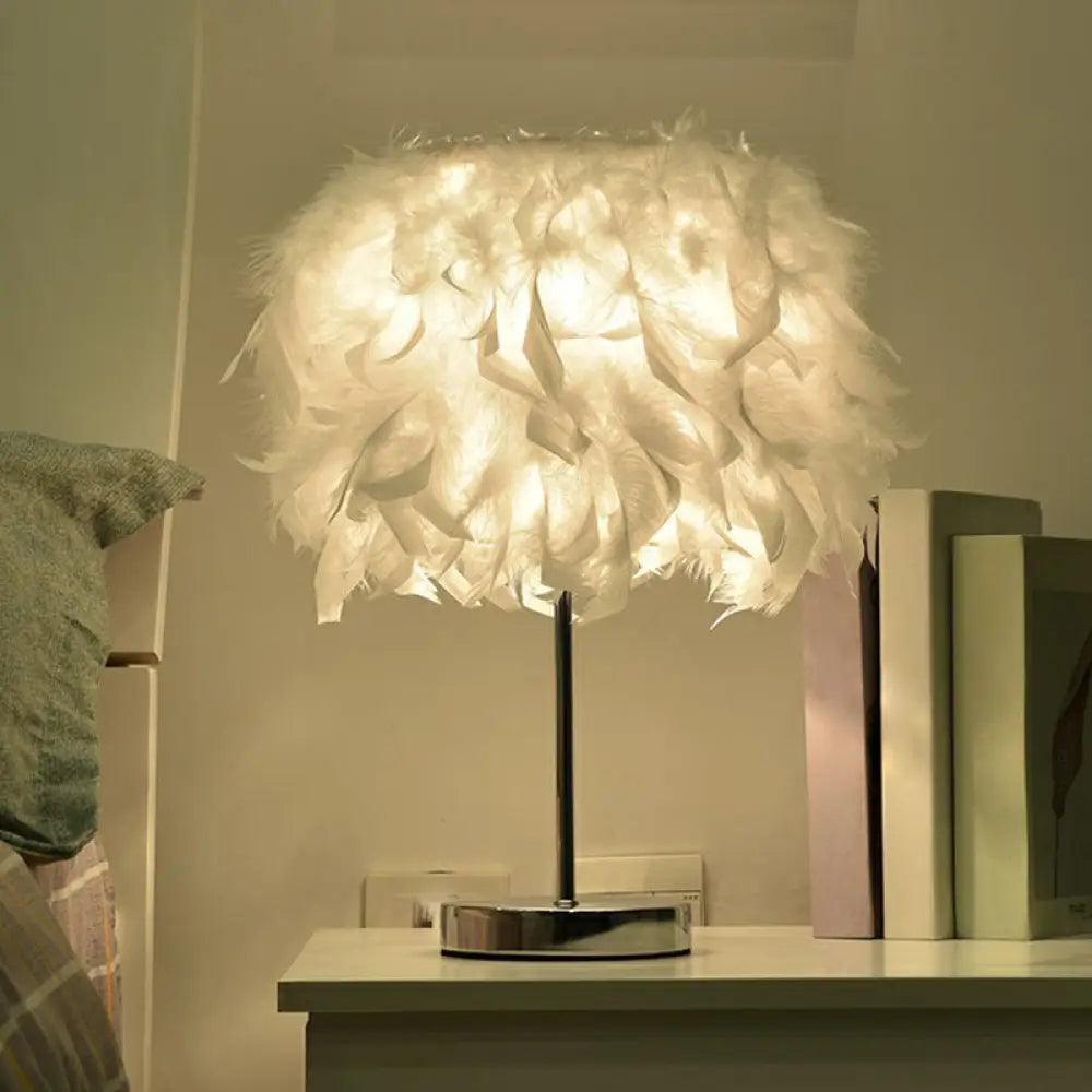 wooden table lamps with natural grain for a warm and organic feelwooden table lamps with natural grain for a warm and organic feelNordic Feather Table Lamp - Cylindrical Natural Light for Bedroom or Nightstand