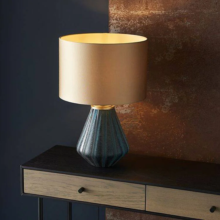 crystal table lamps with dazzling prisms for a glamorous effectcrystal table lamps with dazzling prisms for a glamorous effectDouro Table Lamp Turquoise Tinted Glass & Gold Satin Fabric