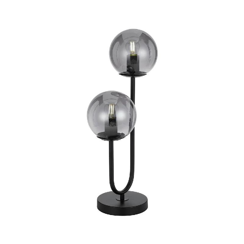 industrial style table lamps with exposed bulbs for loft apartmentsindustrial style table lamps with exposed bulbs for loft apartmentsEterna 2 Light Black with Smoke Glass Table Lamp