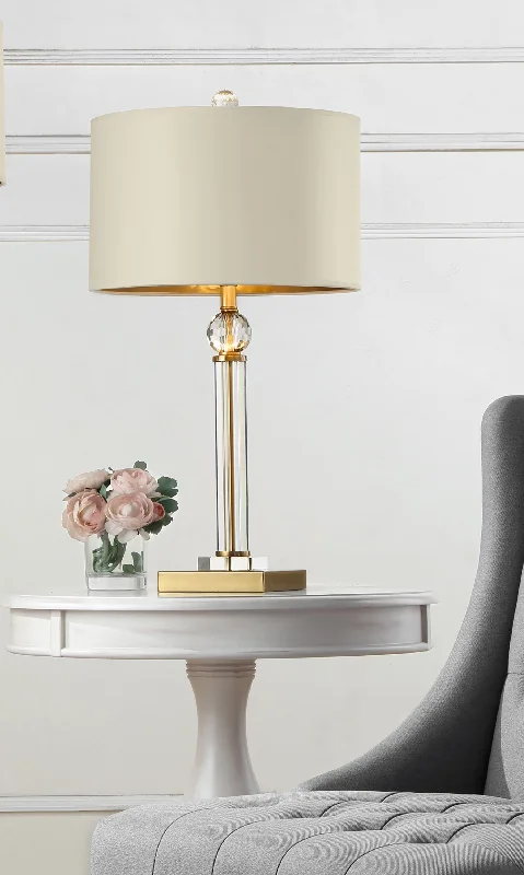 fabric table lamps with a linen shade for a relaxed and breathable lookfabric table lamps with a linen shade for a relaxed and breathable lookGold Crystal Accent Desk Lamp By Homeroots