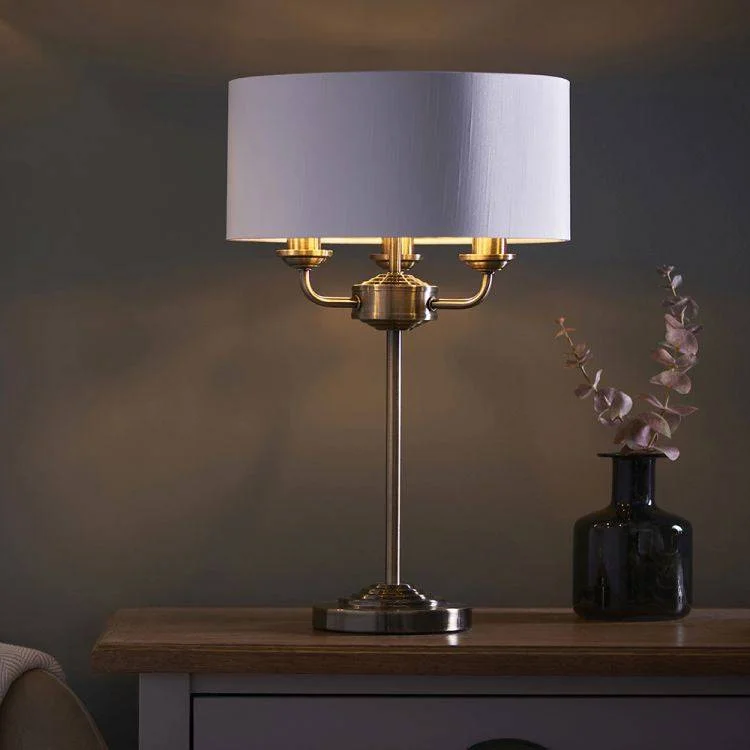 coastal style table lamps with nautical elements for beach housescoastal style table lamps with nautical elements for beach housesHighclere 3Lt Table Lamp Antique Brass