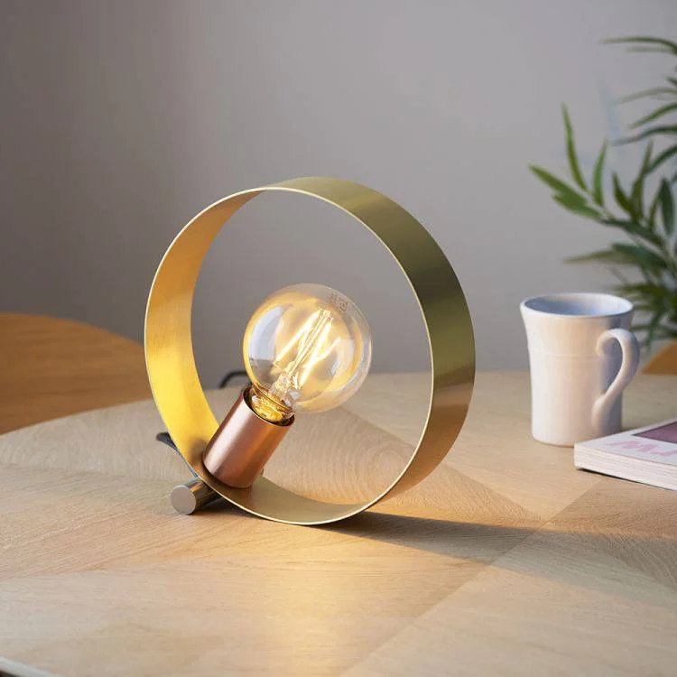 glass table lamps with a frosted surface for soft light diffusionglass table lamps with a frosted surface for soft light diffusionHoop Table Lamp Brushed Brass/Copper/Nickel