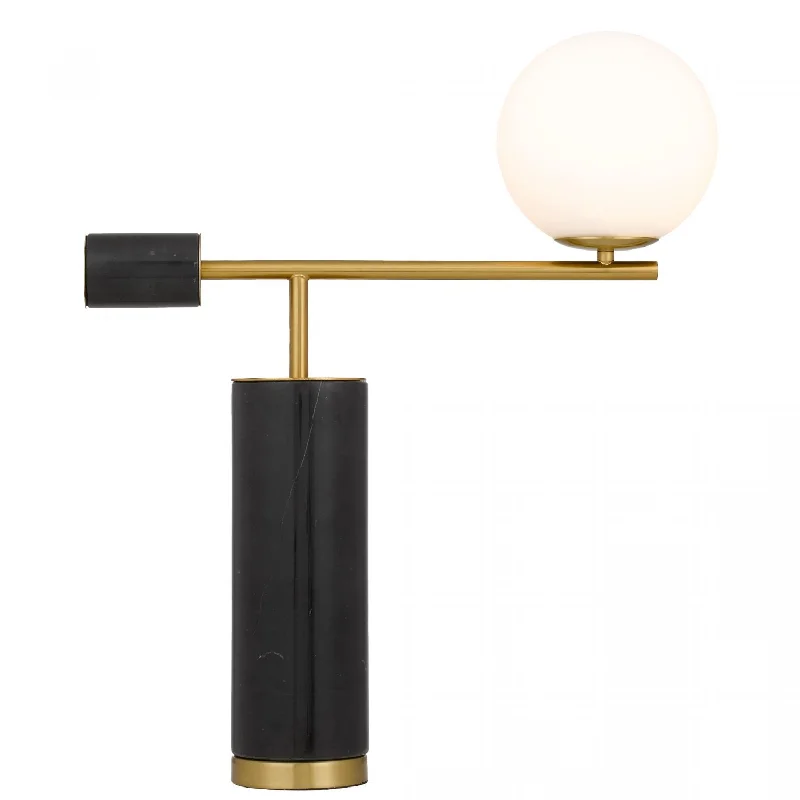 wooden table lamps with natural grain for a warm and organic feelwooden table lamps with natural grain for a warm and organic feelJustina Black with Antique Gold and Opal Modern Retro Table Lamp