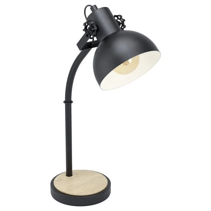 industrial style table lamps with exposed bulbs for loft apartmentsindustrial style table lamps with exposed bulbs for loft apartmentsLubenham Industrial Timber and Black Table Lamp