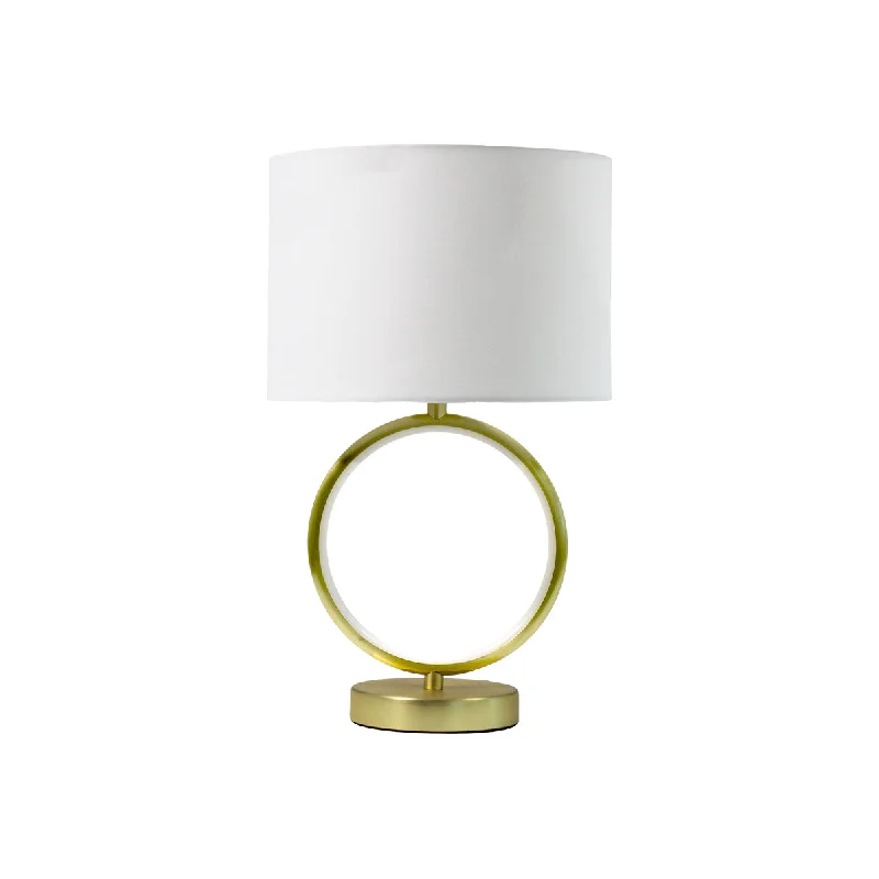 ceramic table lamps with hand painted designs for an artistic touchceramic table lamps with hand painted designs for an artistic touchMarie Brass and White LED Ring Table Lamp