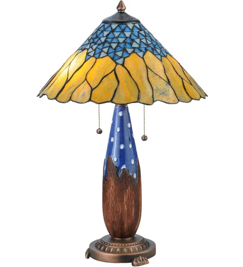 wooden table lamps with natural grain for a warm and organic feelwooden table lamps with natural grain for a warm and organic feelMeyda Lighting 139610 24.5"H Cristal Azul Table Lamp