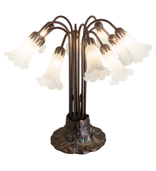 art deco table lamps with geometric shapes for a retro touchart deco table lamps with geometric shapes for a retro touchMeyda Lighting 14391 22"H White Pond Lily 10 LT Table Lamp