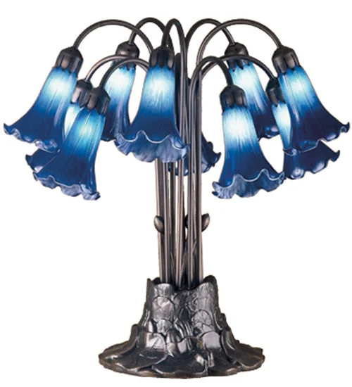 modern minimalist table lamps for contemporary living roomsmodern minimalist table lamps for contemporary living roomsMeyda Lighting 14397 22"H Blue Pond Lily 10 LT Table Lamp