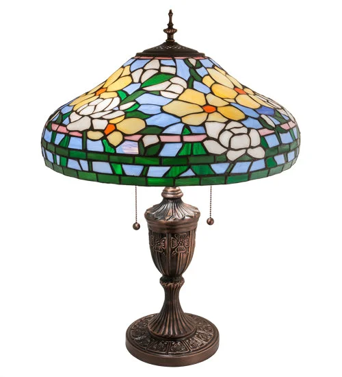 wooden table lamps with natural grain for a warm and organic feelwooden table lamps with natural grain for a warm and organic feelMeyda Lighting 216944 18" Wide Jasmine Flower Table Lamp