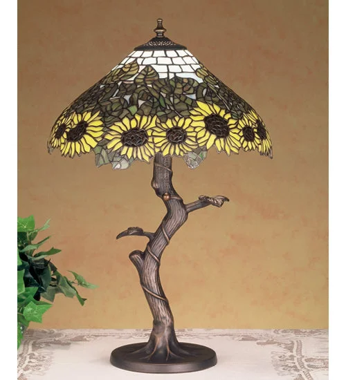 wooden table lamps with natural grain for a warm and organic feelwooden table lamps with natural grain for a warm and organic feelMeyda Lighting 47632 23.5"H Wild Sunflower Table Lamp