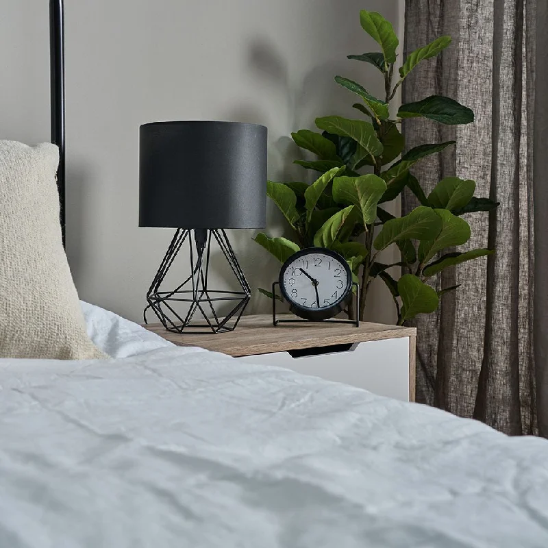 mid century modern table lamps with iconic designs for a stylish studymid century modern table lamps with iconic designs for a stylish studyMini Angus Geometric Satin Black Base Table Lamp Black Shade