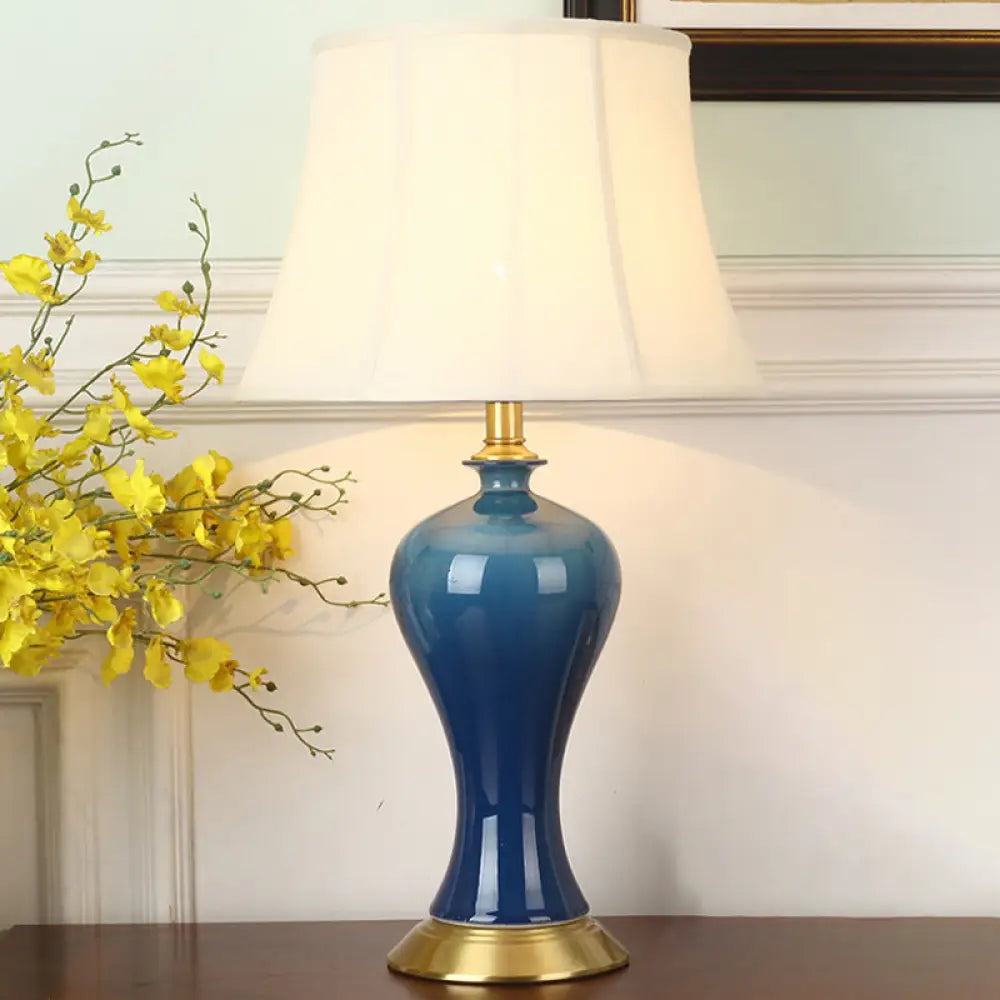 modern minimalist table lamps for contemporary living roomsmodern minimalist table lamps for contemporary living roomsBlue Pottery Base Bedside Table Lamp with Modern Empire Shade Night Light