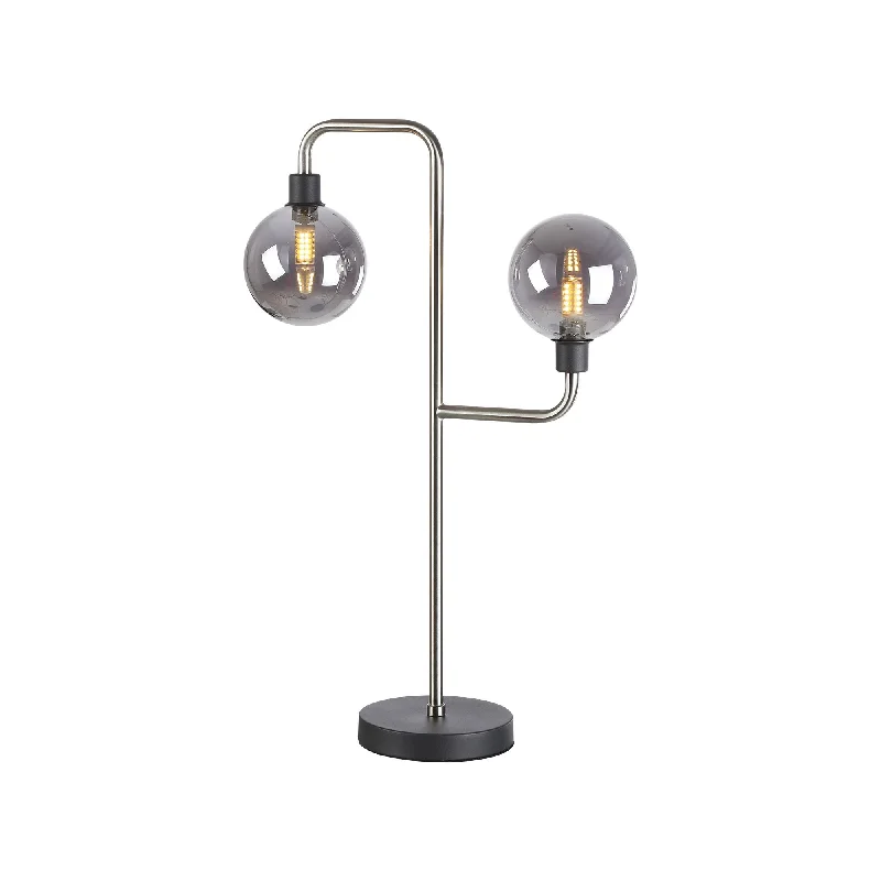 industrial style table lamps with exposed bulbs for loft apartmentsindustrial style table lamps with exposed bulbs for loft apartmentsNelson Lighting NL90859 Dublin 2 Light Table Lamp Graphite Satin Nickel