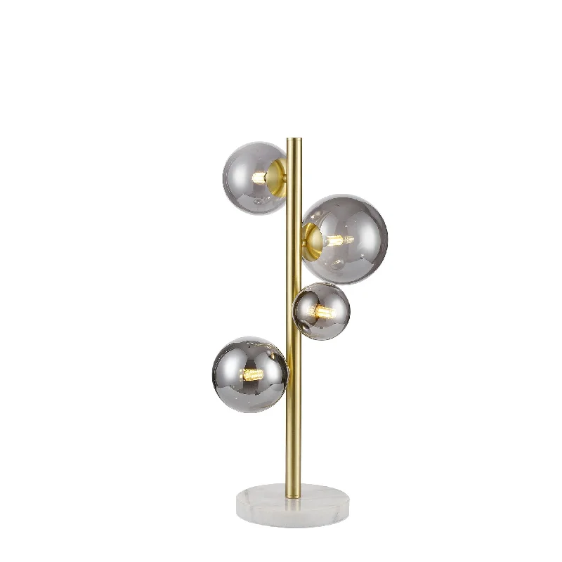 ceramic table lamps with hand painted designs for an artistic touchceramic table lamps with hand painted designs for an artistic touchNelson Lighting NL9326/SM9 Prague 4 Light Table Lamp Satin Gold Smoke Plated