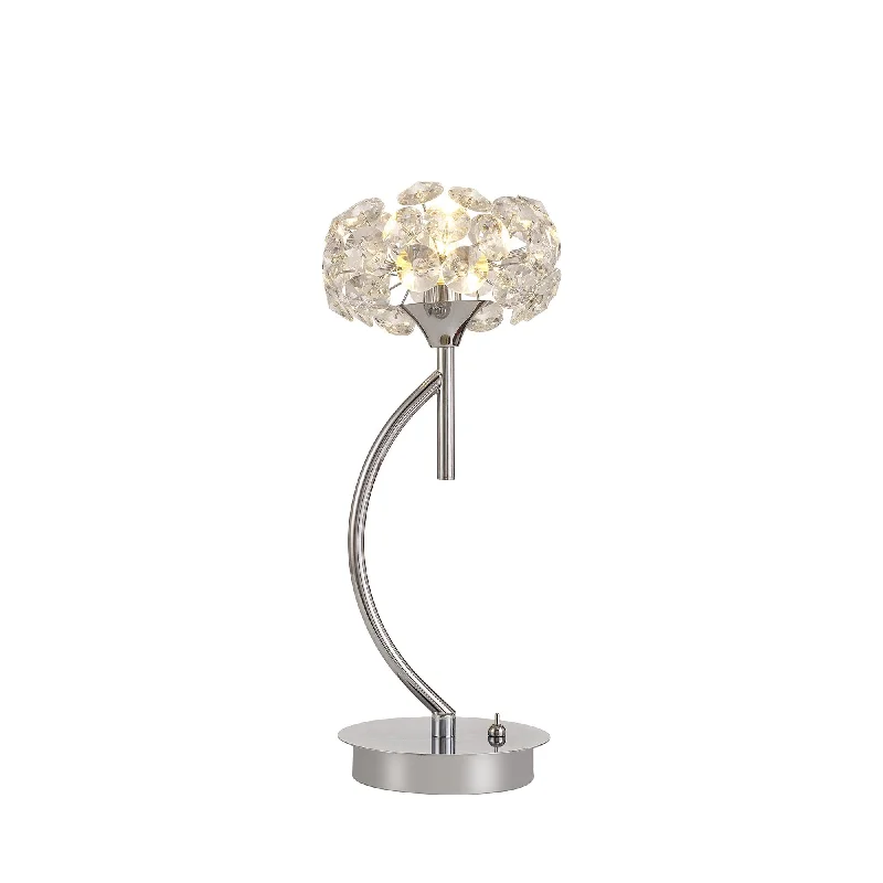 bohemian table lamps with colorful patterns for eclectic bedroomsbohemian table lamps with colorful patterns for eclectic bedroomsNelson Lighting NLK15449 Paris 1 Light Table Lamp Polished Chrome Crystal