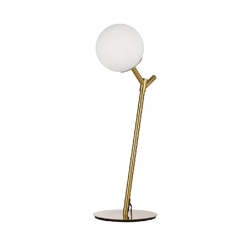 wooden table lamps with natural grain for a warm and organic feelwooden table lamps with natural grain for a warm and organic feelOhh 1 Light Antique Gold with Opal Matt Glass Table Lamp