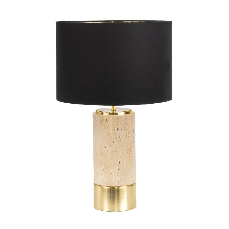 marble table lamps with a luxurious veined pattern for high end decormarble table lamps with a luxurious veined pattern for high end decorPaola Travertine Table Lamp - Black Shade