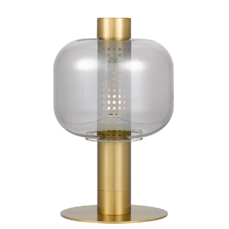 metal table lamps with a matte black finish for a sleek appearancemetal table lamps with a matte black finish for a sleek appearanceParola Gold with Smoke Glass Contemporary Table Lamp
