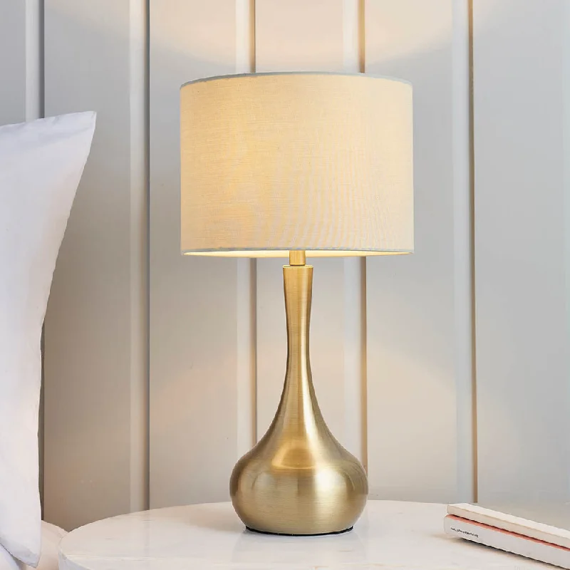 fabric table lamps with a linen shade for a relaxed and breathable lookfabric table lamps with a linen shade for a relaxed and breathable lookPiccadilly Touch Table Lamp Brass