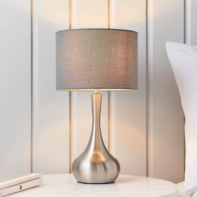 bohemian table lamps with colorful patterns for eclectic bedroomsbohemian table lamps with colorful patterns for eclectic bedroomsPiccadilly Touch Table Lamp Satin Nickel