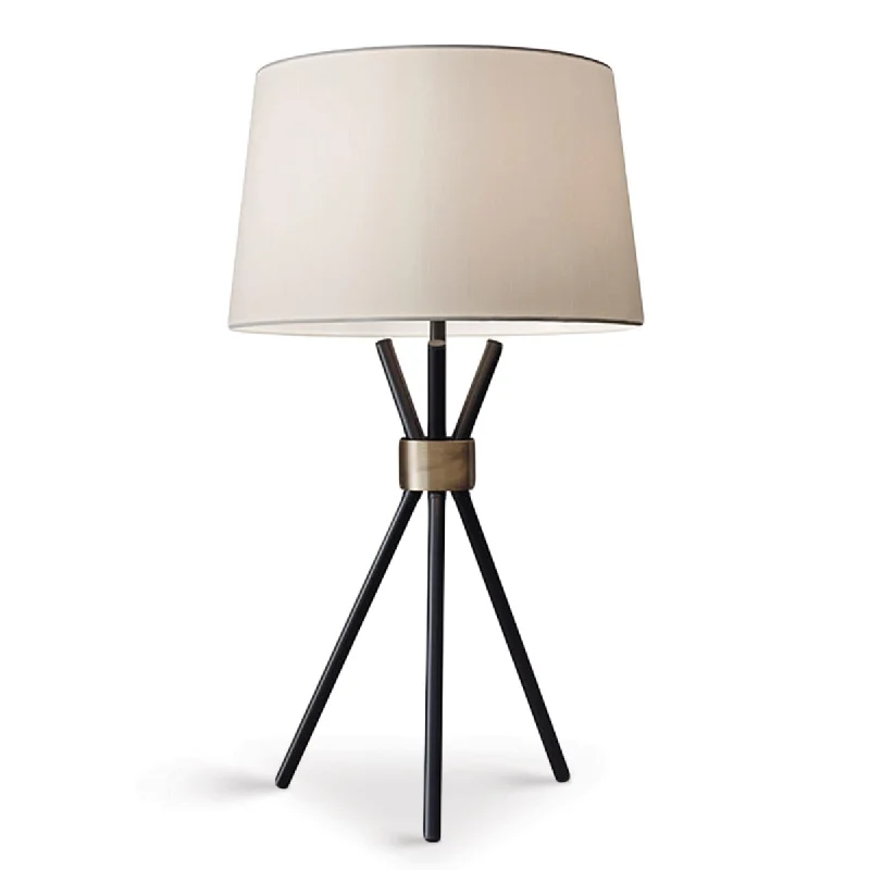 wooden table lamps with natural grain for a warm and organic feelwooden table lamps with natural grain for a warm and organic feelSarantino Metal Tripod Table Lamp with Antique Brass Accent