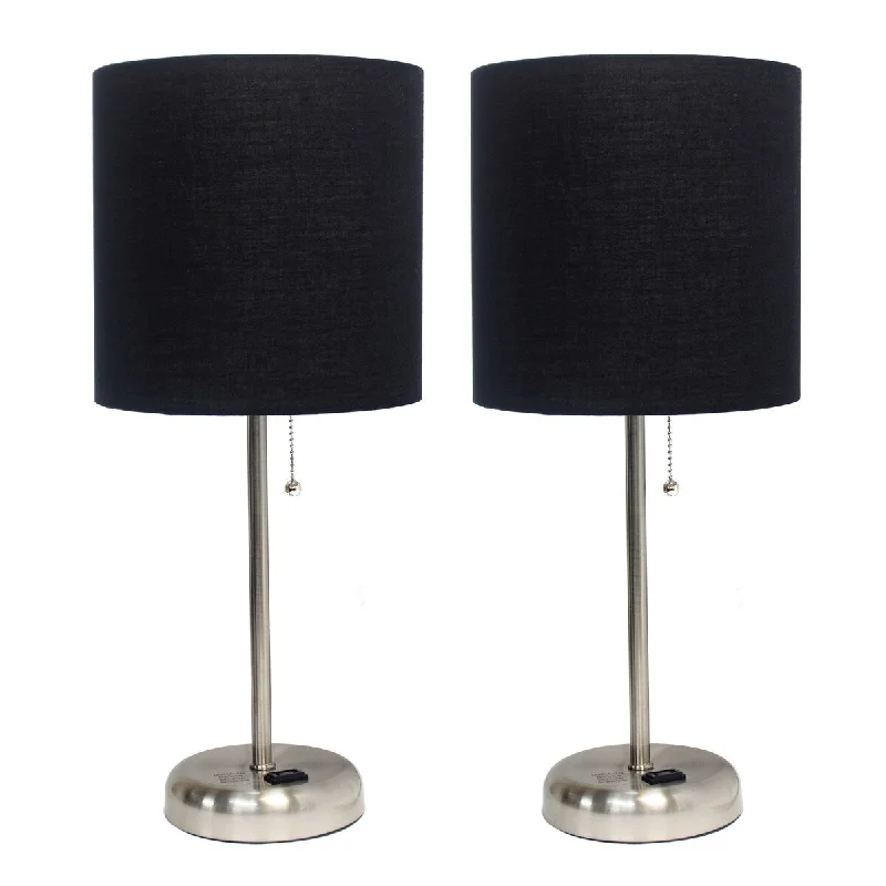 bohemian table lamps with colorful patterns for eclectic bedroomsbohemian table lamps with colorful patterns for eclectic bedroomsSimple Designs 19.5" 2 Pack Table Desk Lamp Set with Charging Outlet - 19.50
