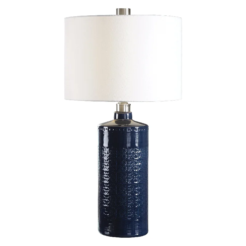 metal table lamps with a matte black finish for a sleek appearancemetal table lamps with a matte black finish for a sleek appearanceTHALIA ROYAL BLUE TABLE LAMP