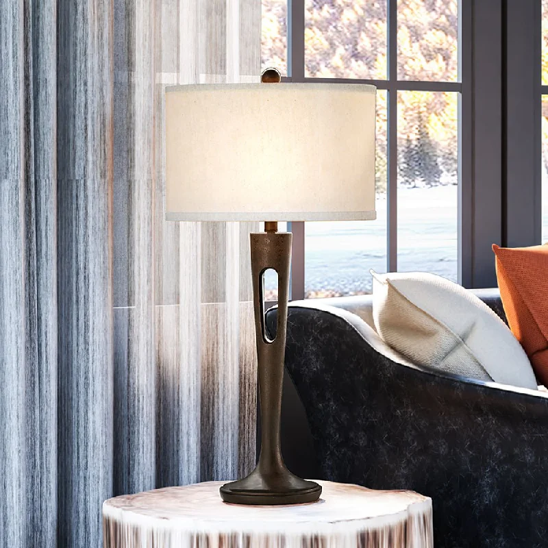 wooden table lamps with natural grain for a warm and organic feelwooden table lamps with natural grain for a warm and organic feelUEX7440 Mediterranean Table Lamp 17''W x 10''D x 35''H, Burnished Bronze Finish, Shelburne Collection