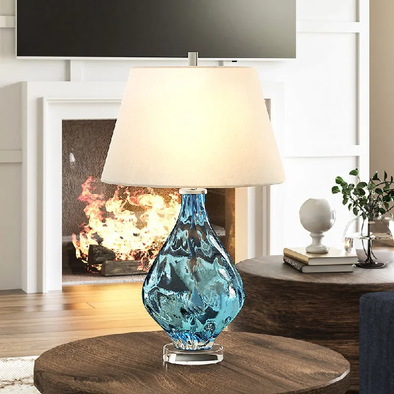 asian inspired table lamps with bamboo accents for a zen atmosphereasian inspired table lamps with bamboo accents for a zen atmosphereUEX7520 Coastal Table Lamp 18''W x 18''D x 29''H, Clear Blue Finish, Milton Collection