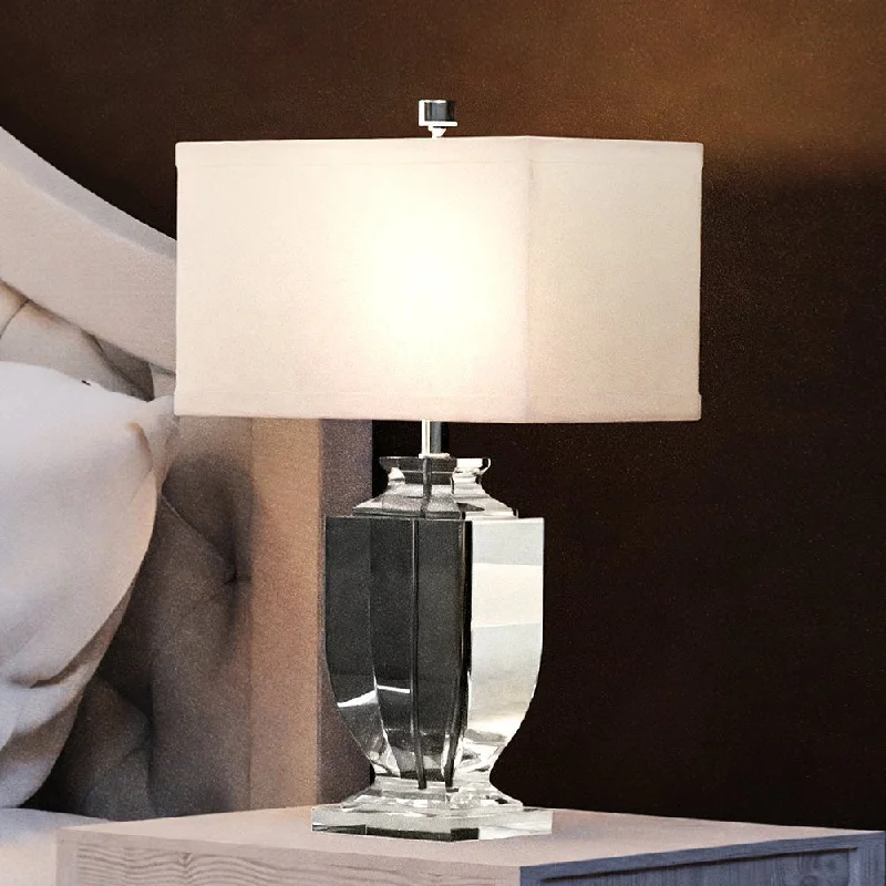 metal table lamps with a matte black finish for a sleek appearancemetal table lamps with a matte black finish for a sleek appearanceUEX7571 Glam Table Lamp 16''W x 9''D x 27''H, Clear Finish, Meredith Collection
